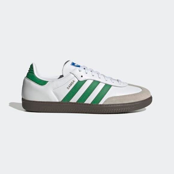NWT Adidas Samba OG Shoes Cloud White/Green Men’s 7 - Picture 2 of 4